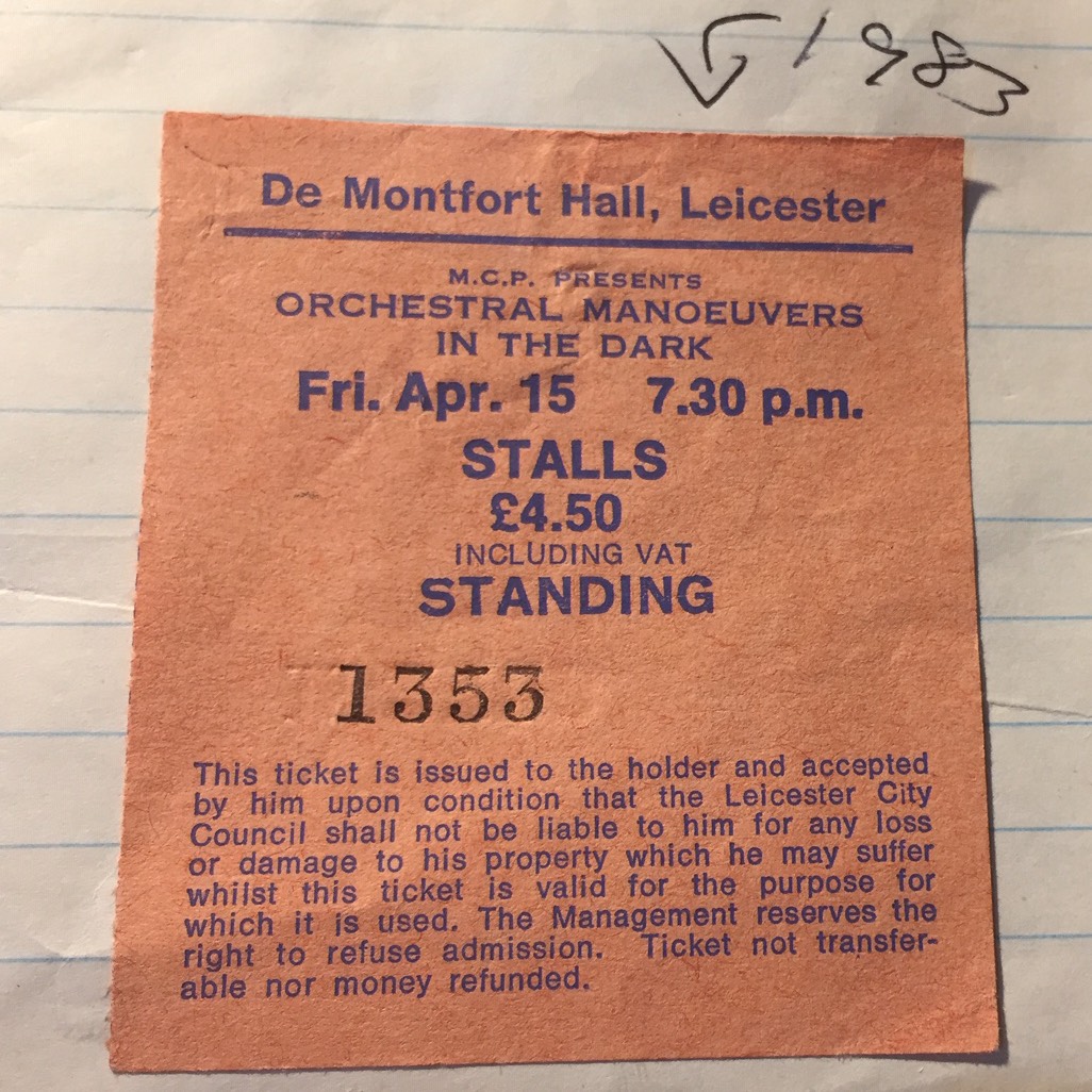 OMD Ticket - 1983 - De Montfort Hall