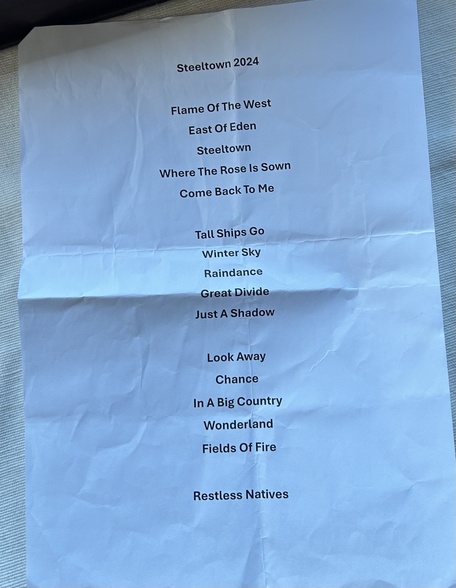 Big Country setlist , 1865 Southampton 2024